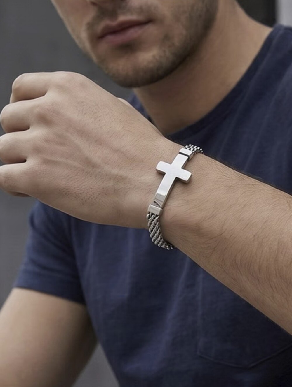 Stainless Steel Cross Bracelet